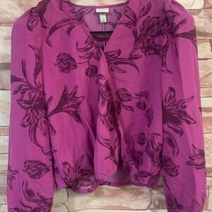 A New Day Purple Floral Blouse